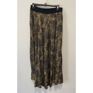 Vtg Carole Little Maxi Skirt SZ 14 Floral Peasant Boho Fairy Whimsigoth Gold